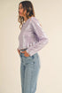 'Charlotte' Shoulder Padded Sequin Crop Top - Celes Fashion